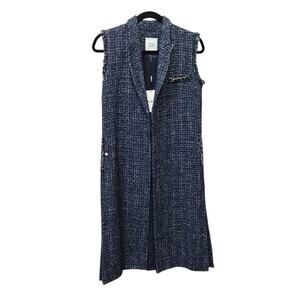 NWT Weill Womens Tella Tweed Sleeveless Jacket 38 US 6 Designer Luxury Old Money